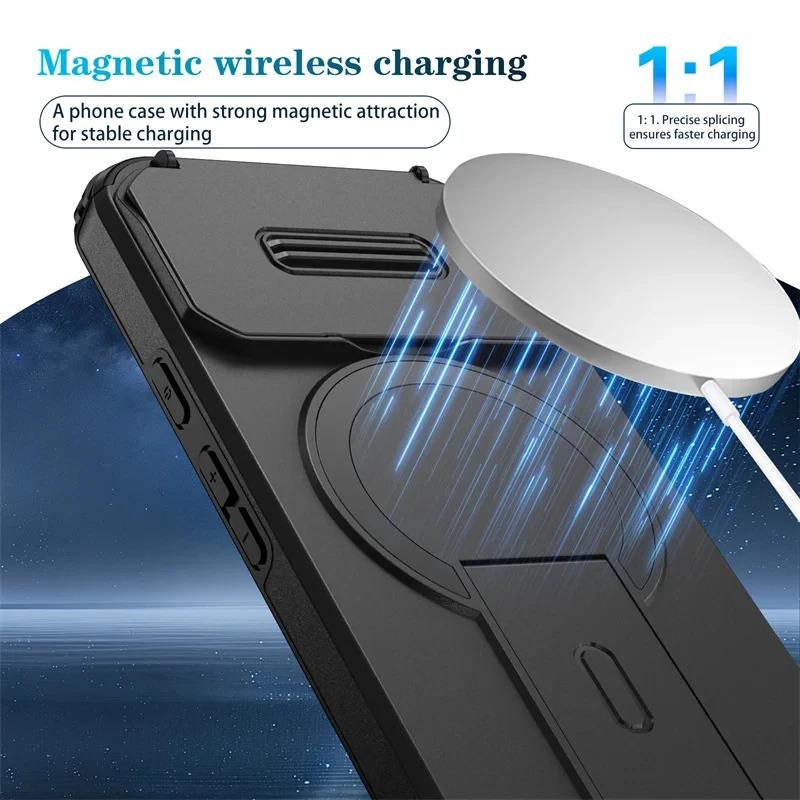 Lens Protect Magnetic Kickstand Phone Case For Google Pixel 10 10Pro 9 Pro 9Pro XL 9A 8a Wireless Charging Shockproof Back Cover