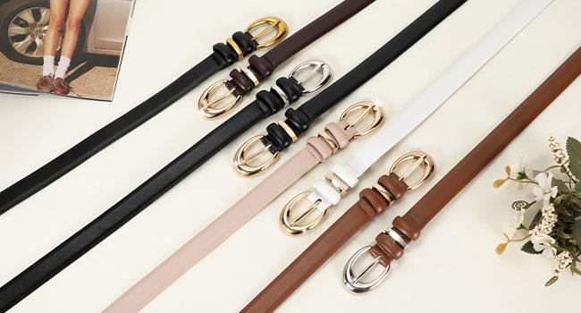 JASGOOD Women Leather Belt for Jeans Pants Fashion Ladies Skinny Faux Leather Belt with Gold Buckle JASGOOD Women Leather Belt for Jeans Pants Fashion Ladies Skinny Faux Leather Belt with Gold Buckle