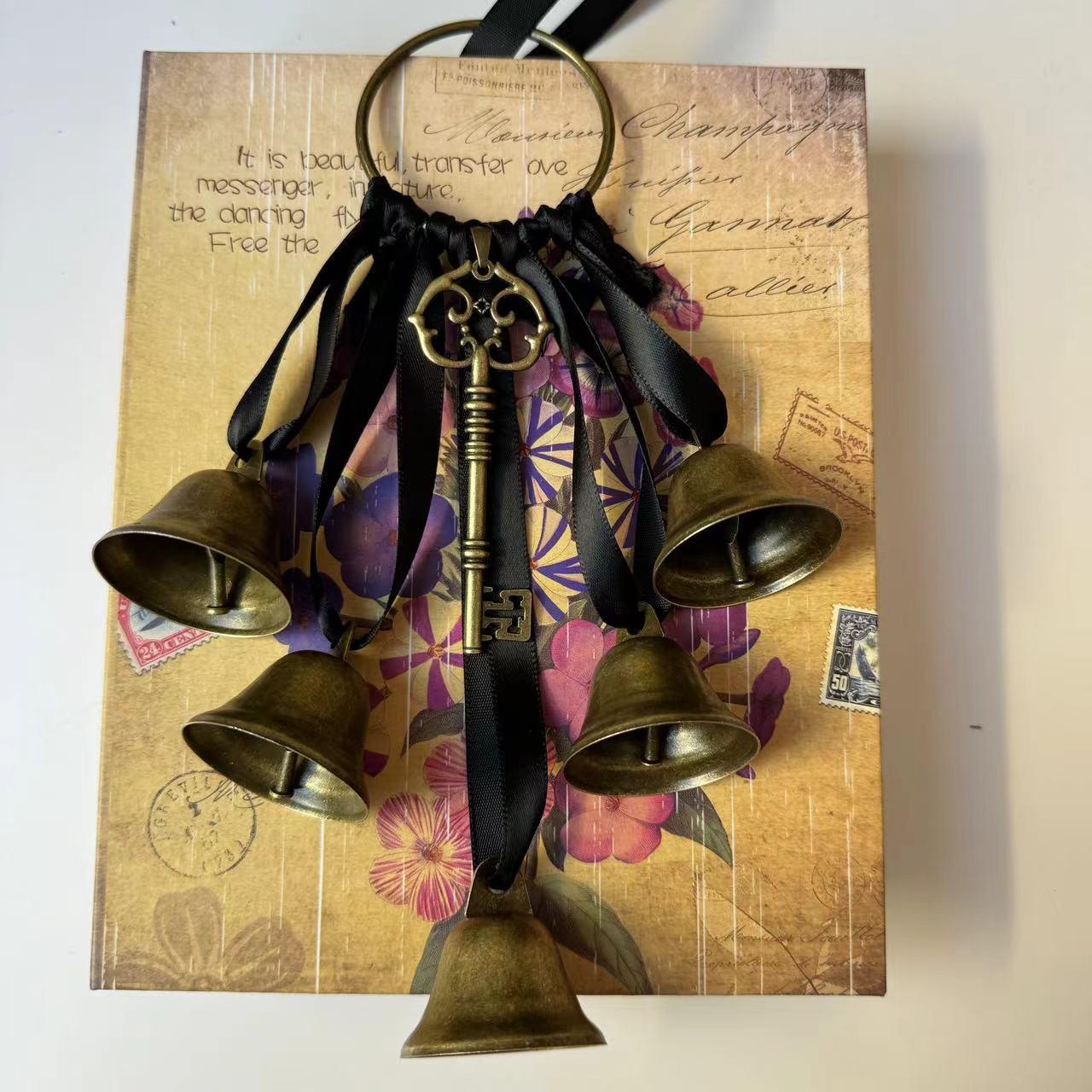Boho Witch Bell Home Protection, Metal Wall Hanging with Ribbon, Interior Wall Decor, Feng Shui Decor Ornaments, Remove Negative Energy, Perfect Magic Gift
