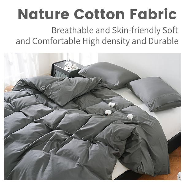 Bedlifes 100% Organic Cotton Soft & Breathable Hotel Duvet Cover 4 Sizes 3-Piece Set Includes 1 Duvet Cover with Zipper & 2 Pillowcases ,Comforter Not Included for Valentines Day