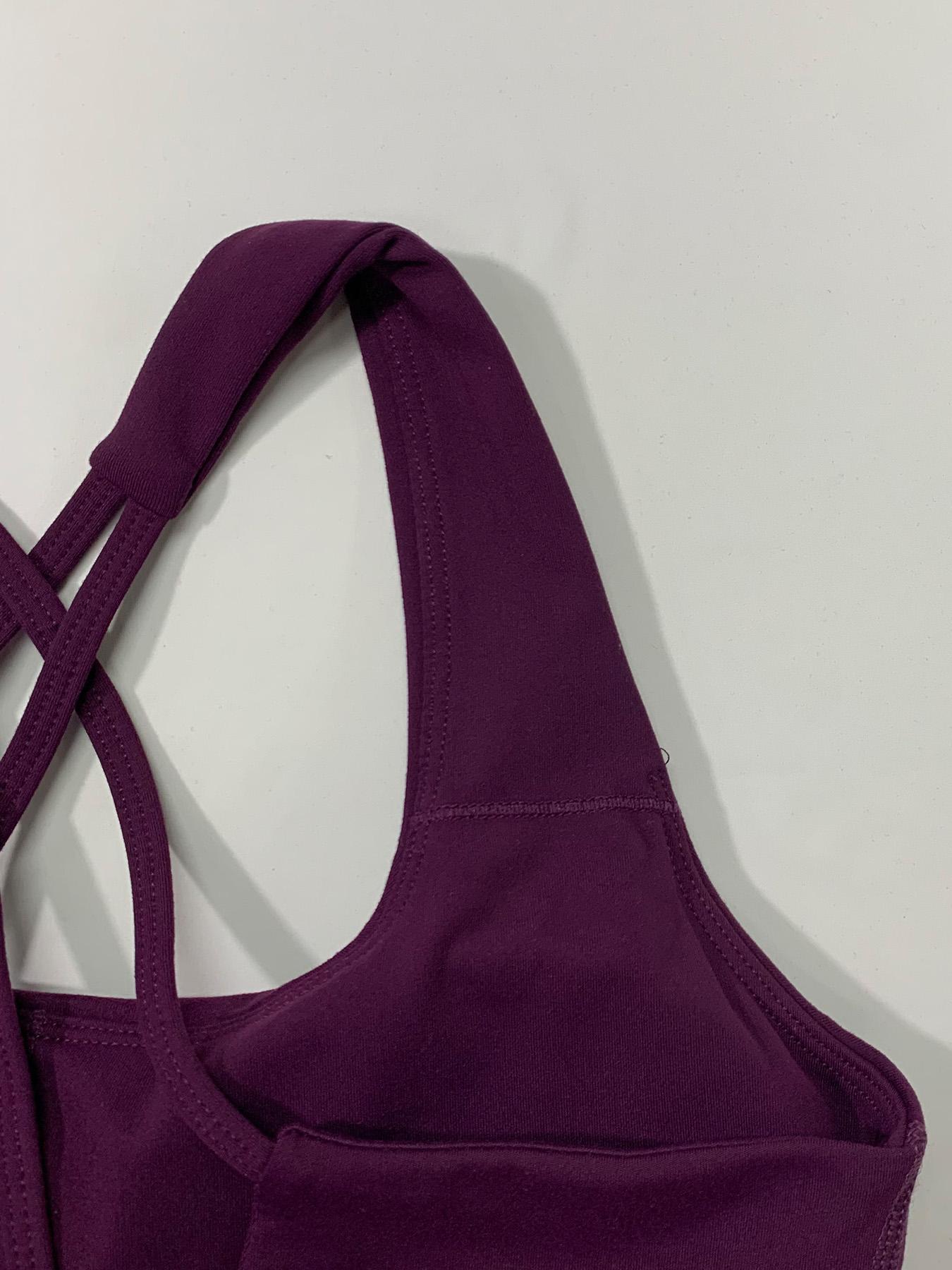 Women's Elastic Backless Sports Bra with Pads, Sexy Crossback Design, Moisture-Wicking Yoga Innerwear, U-Neck, All Seasons, Yoga Workout Activewear, Strappy Workout Bra