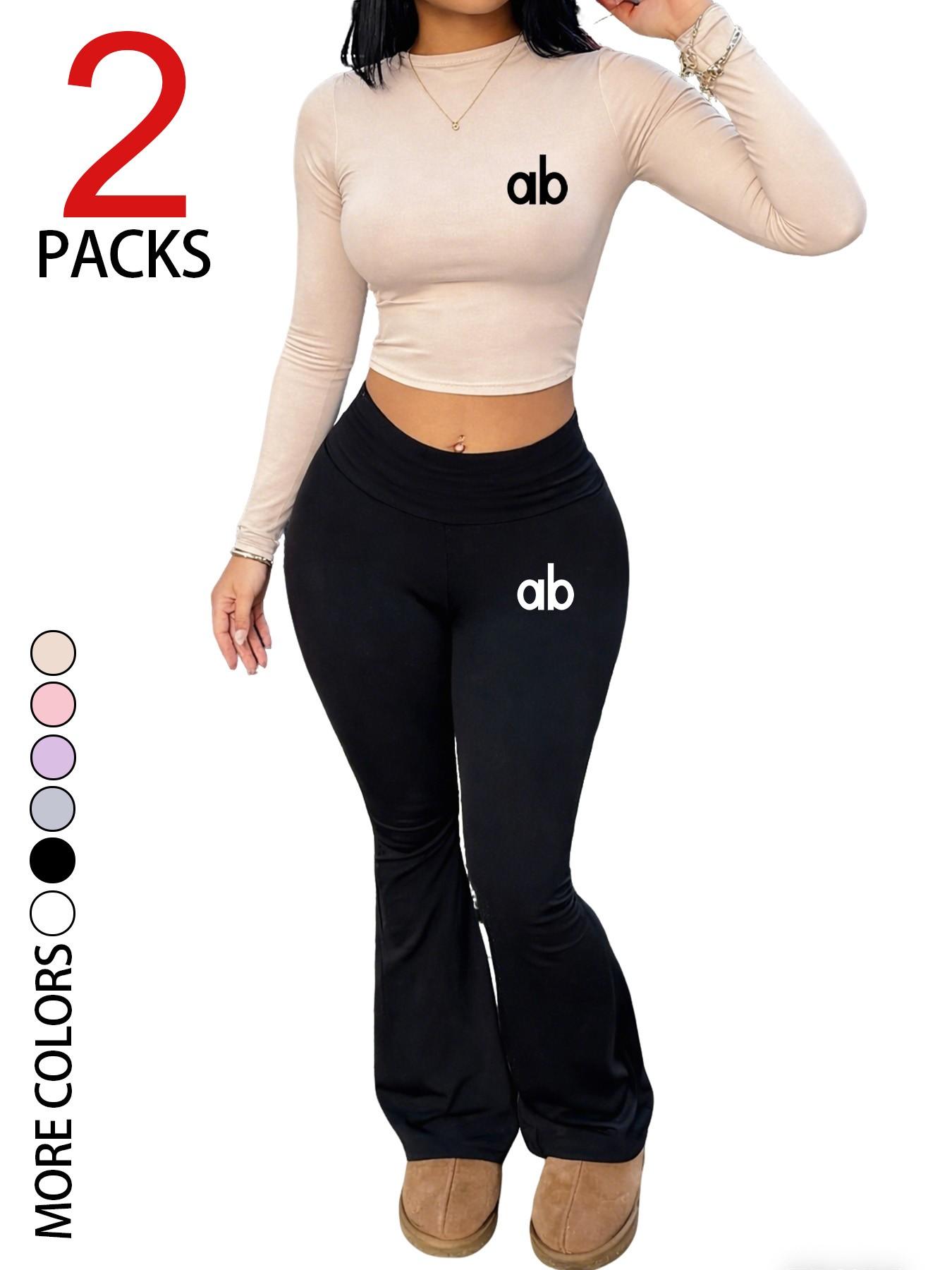 2 Piece Women's Casual Set, Relaxed Fit Long Sleeve Top + Slim Flare Pants, Soft Comfortable Fabric, Perfect for Outdoor and Travel Outfit
