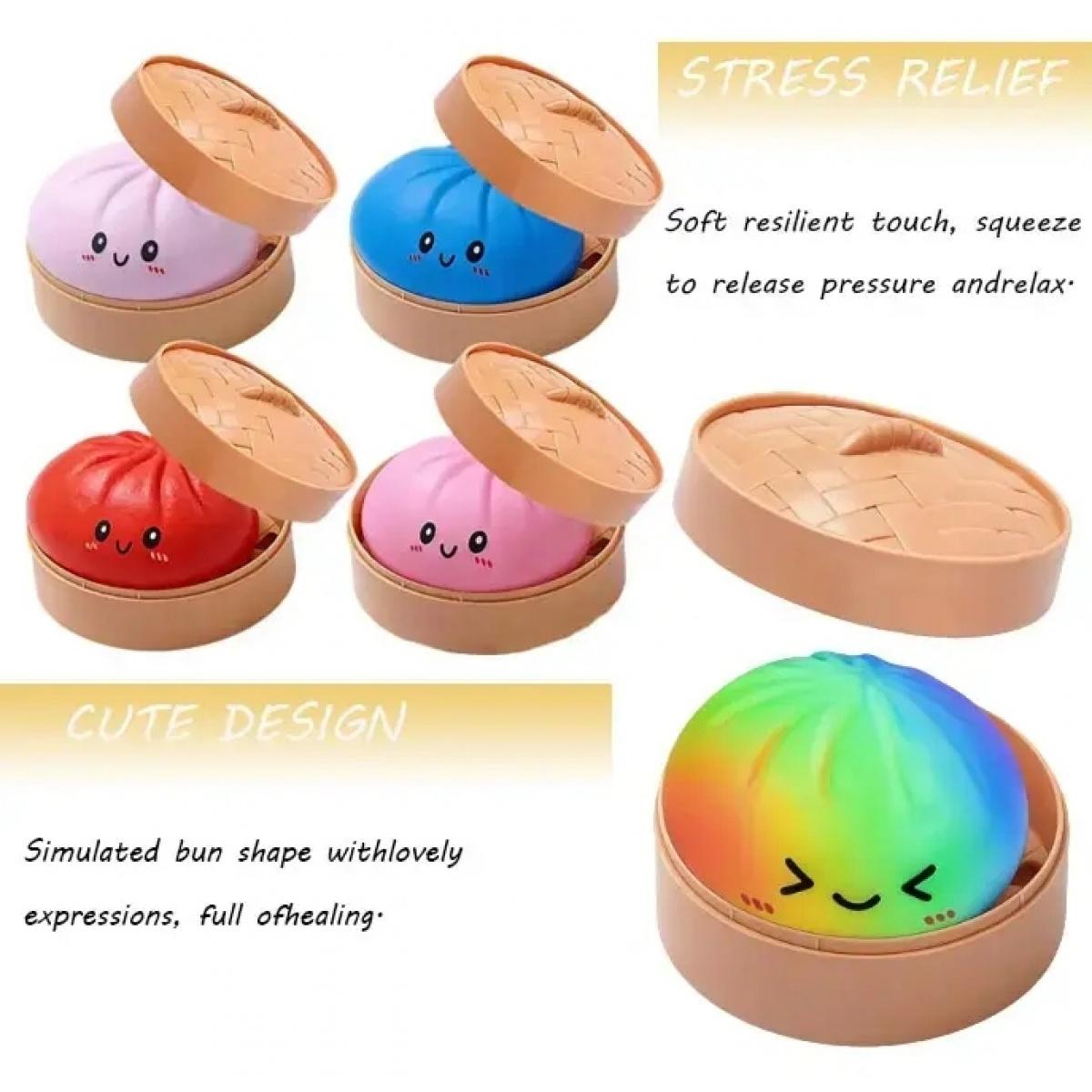 Squishy Dumpling Stress Balls for Adults, Dumpling Squishy Toys for Kids, Dumpling Fidget Sensory Toy,3.15 inches in Diameter Squeeze Dough Ball Stress Relief Toy, Stretchy Stress Ball Squish Toys