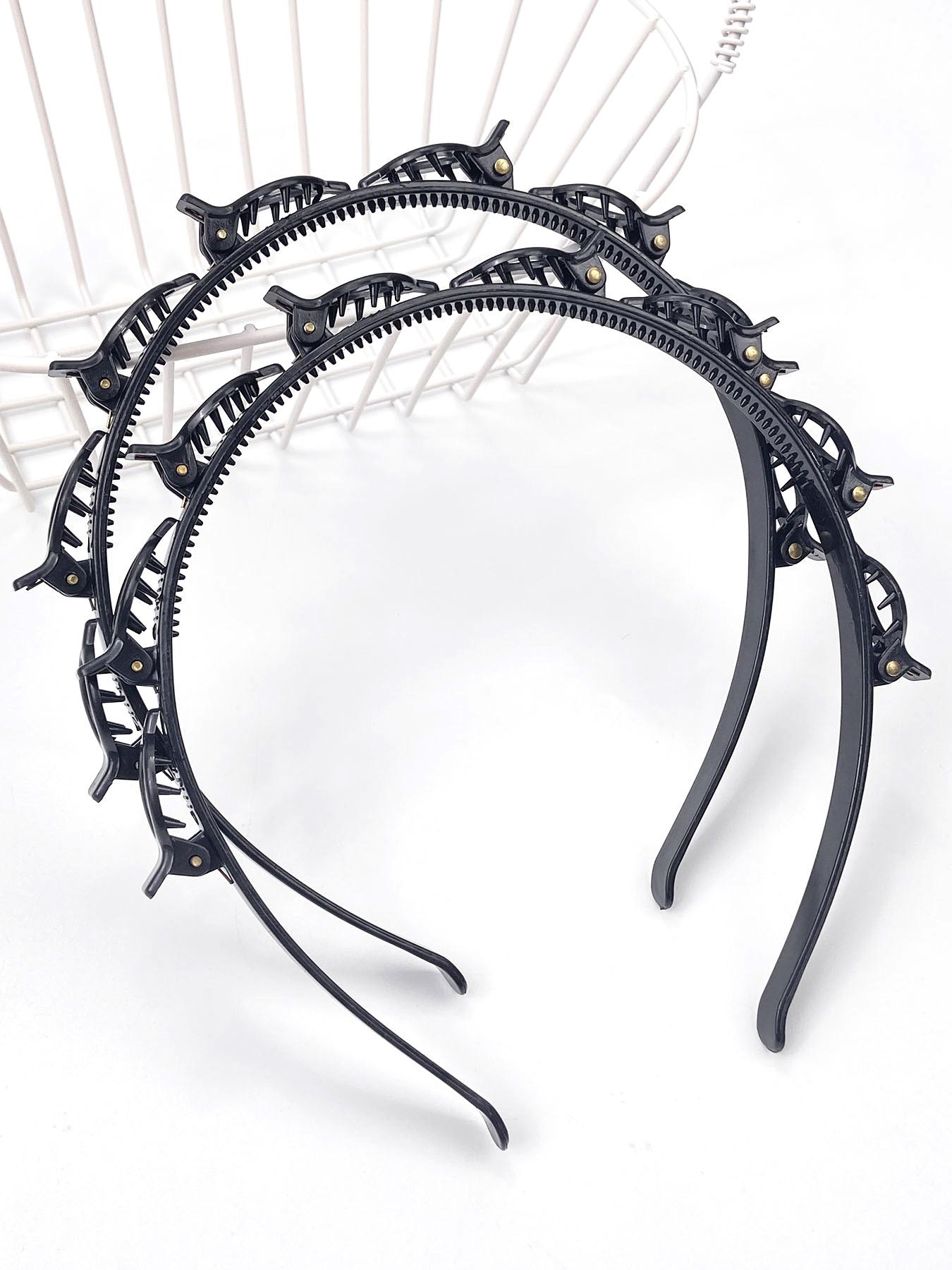 Women's Elegant Minimalist Hair Hoops with Clips, Trendy Simple Style Hair Hoops, Chic Versatile Hair Accessories for Hairstyles, Hair Accessories Set