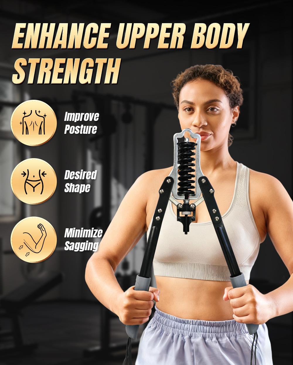 Adjustable Arm & Chest Resistance Trainer, Multi-Functional Arm & Chest Twister Trainer, Adjustable Spring/Hydraulic Resistance | Portable Detachable Strengthener for Equipment for Home Workout