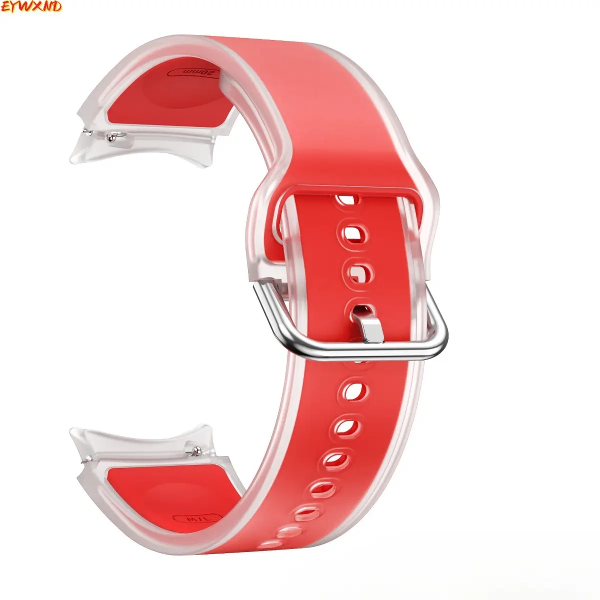 EYWXND Compatible with Samsung WatchFE Glacier Translucent Semi-Transparent Strap, Quick-Release Silicone Watch Strap tiktokshopbacktoschool