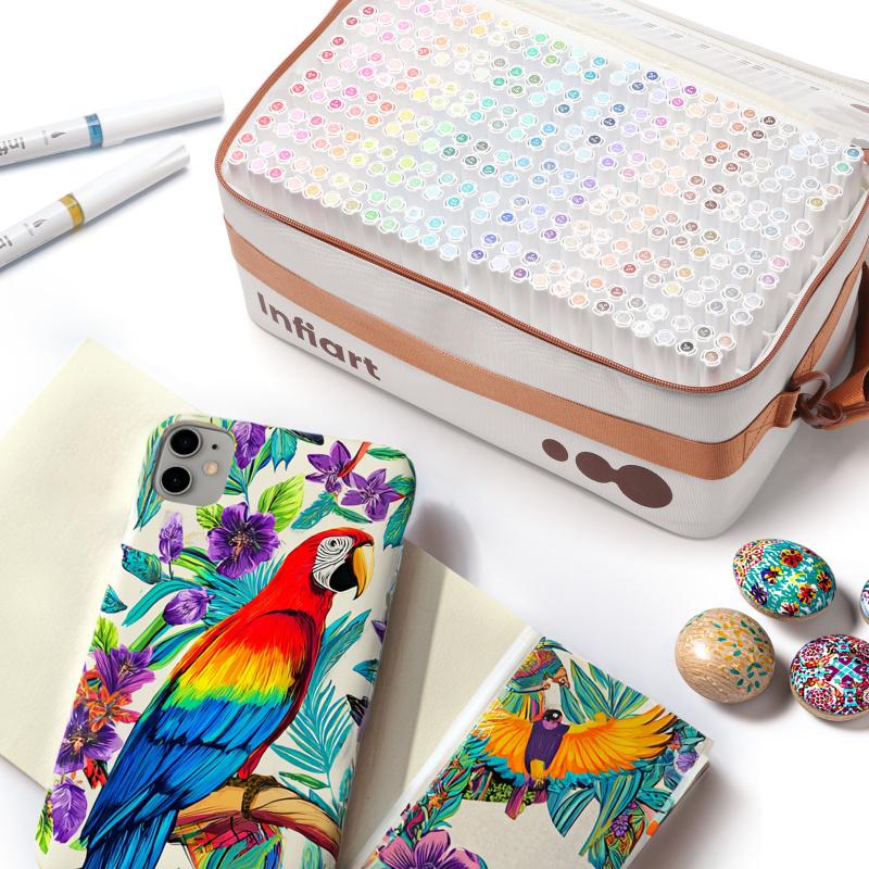 288 Colors Acrylic Paint Markers, Soft Brush Tip Marker Pens Set, Acrylic Drawing Markers with Marker Bag, Holder Storage, Acrylic Paint Pens for Fabric, Wood, Stone, Canvas, Glass, Egg, Rock Painting, DIY Crafts and Art Supplies