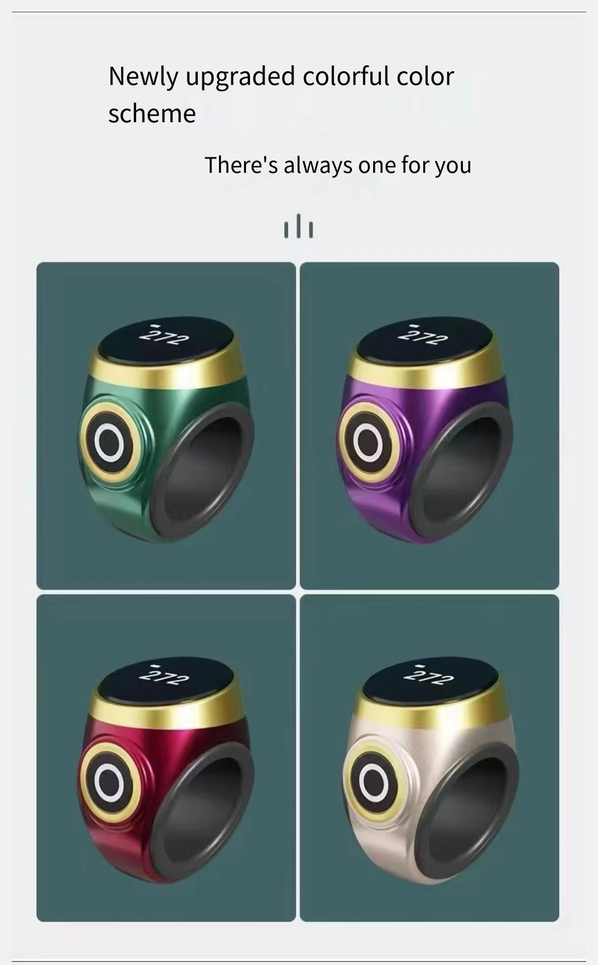 Smart Digital Prayer Ring, Silent Precise Counting, Adjustable Sizes, Waterproof, Portable Faith Tool for Worship, Meditation, Daily Use