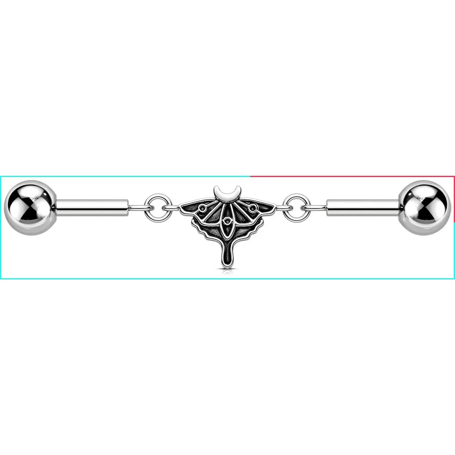 Chain Industrial Bar, 316L Surgical Steel 14G Industrial Earrings for Women Men, Halloween Industrial Piercing Jewelry