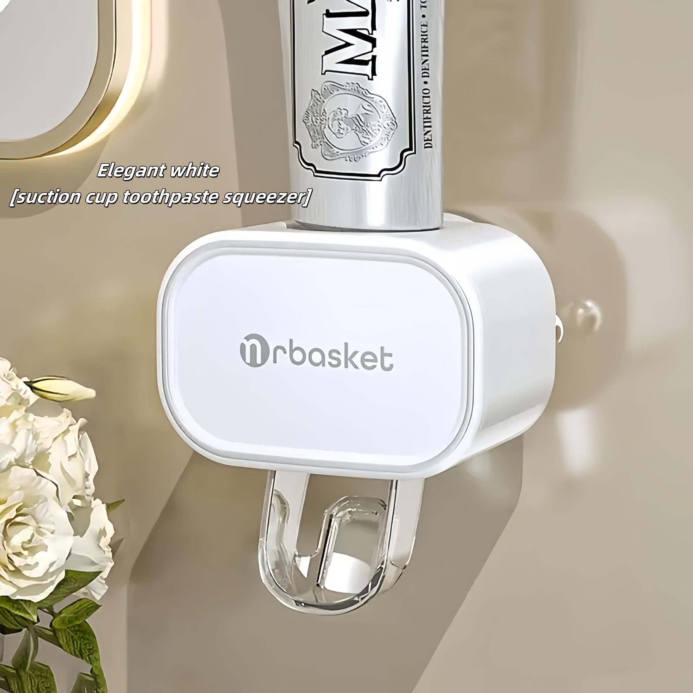 Automatic Toothpaste Dispenser Wall Mounted, No Drilling Required, High-End Suction Cup Holder, Space-Saving Bathroom Organizer, Toothpaste Squeezers