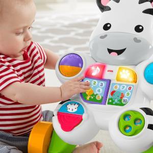 Fisher-Price Baby Push Toy Learn with Me Zebra Walker Musical Learning Activity with Lights Fine Motor Play for Infants Ages 6+ Months Amazon Exclusive