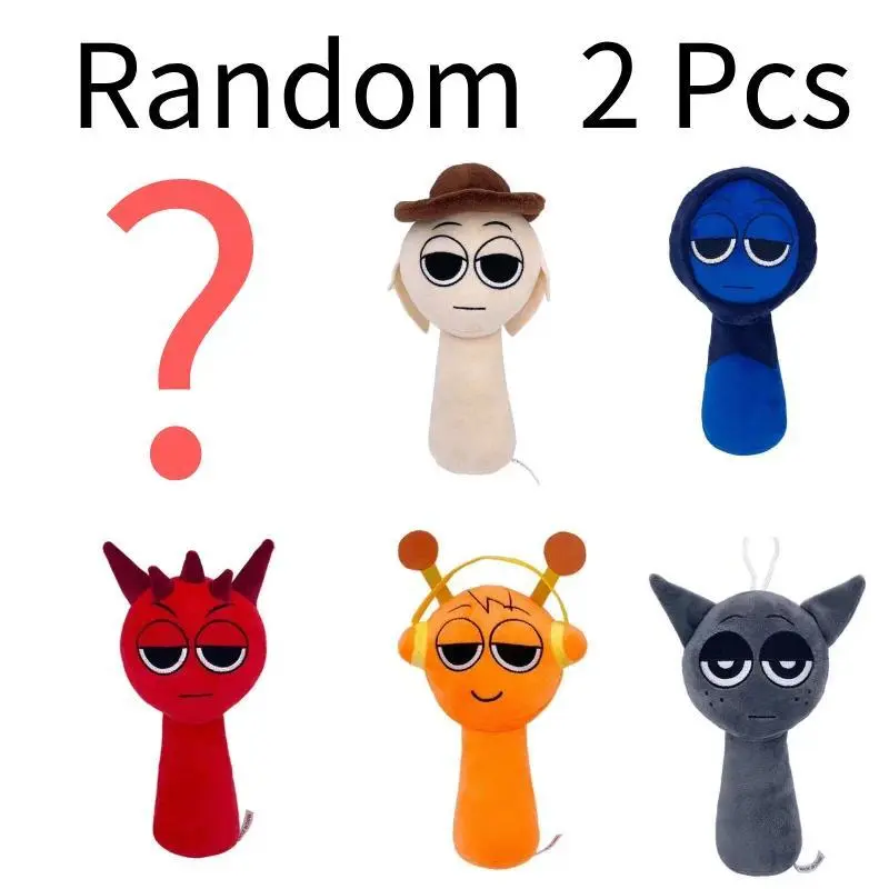 Sprunki Plush Toys 5PCS Full Set, 20cm Incredibox Game Stuffed Dolls, Collectible Plushies Gift for Kids Fans