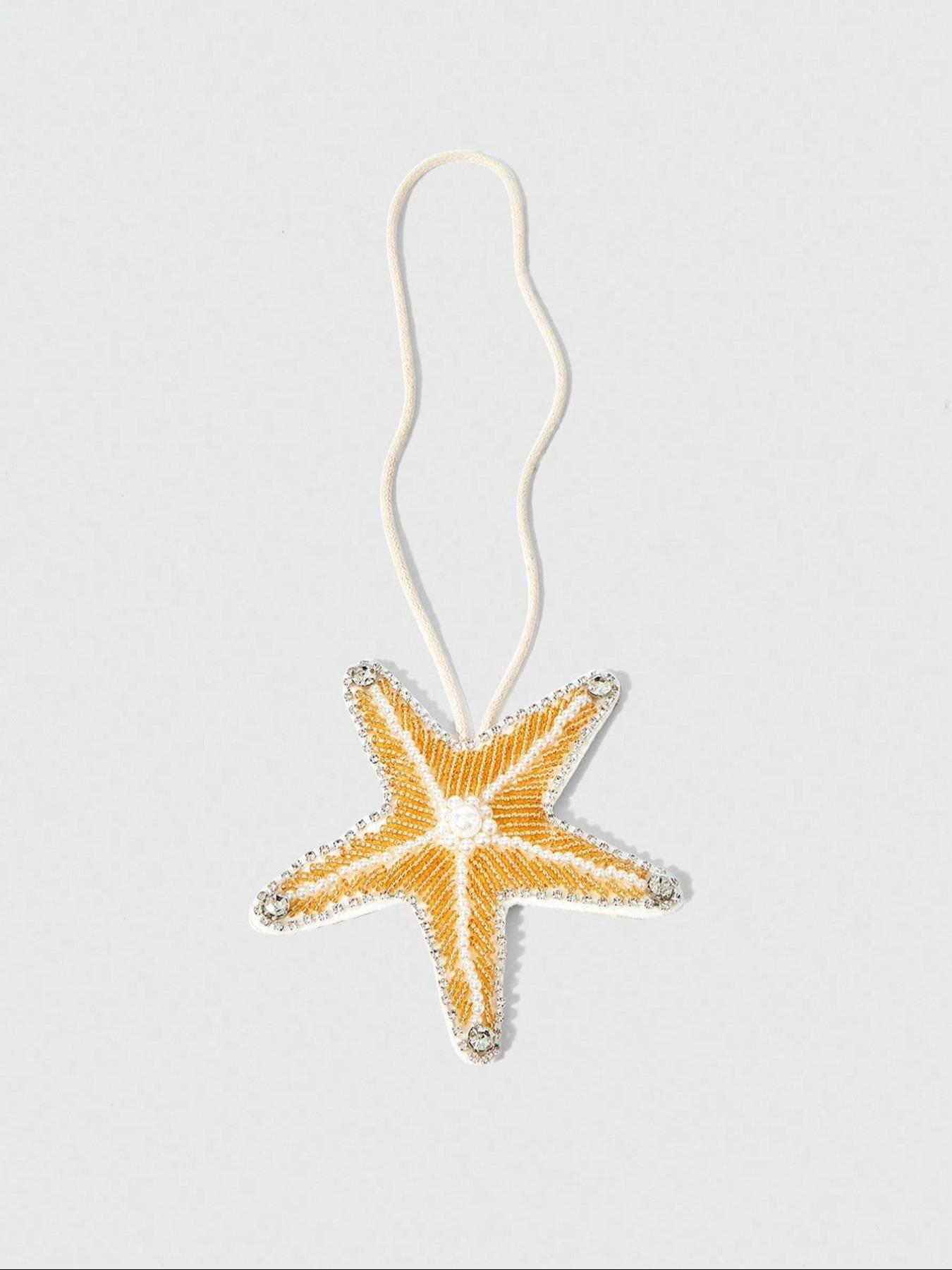 Handmade Pearl Shell Charm Pendant, Boho Style Keychain or Car Ornament, Perfect for Vacation Bags and Woven Handbags Decor, Charms For Bags