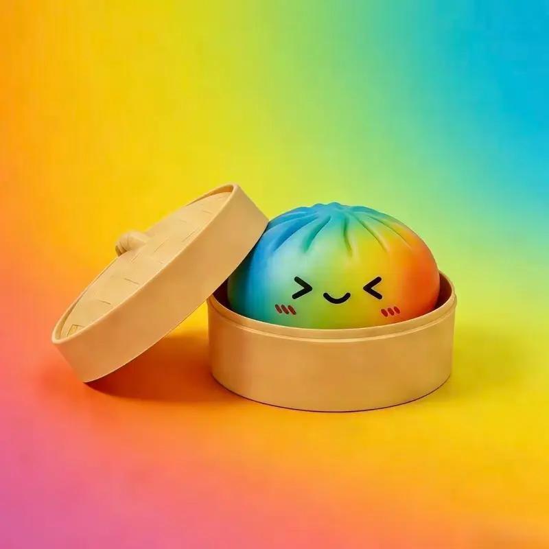 Big Expressive Dumpling Squishy Mysecret Bun Blind Box Fidget Toy, Random Style Soft TPR Stress Relief Unboxing Surprise, Great Valentine and Easter Presents for Adults to Exchange Gifts