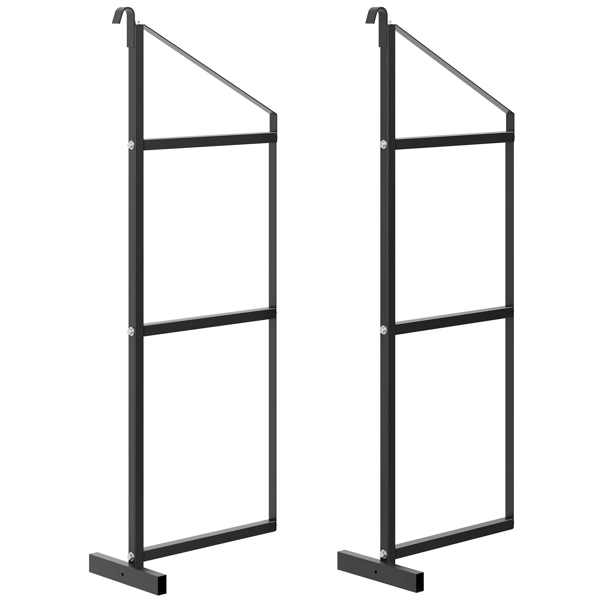 Garvee Heavy-Duty 3-Tier Shipping Container Shelving Brackets, 22"D x 60"H, 1100 lbs Capacity Each, Black Powder-Coated Steel, Easy Tool-Free Installation, Removable Storage Racks for Cargo, Industrial, Garage - Pack of 2 or 4
