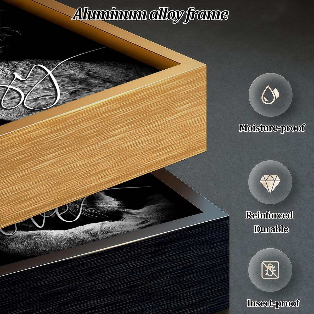 3 Counts Aluminum Alloy Framed Painting, Family Lion Wall Art Black And White Animal Poster, Home Decoration For Living Room, Bedroom, Office, Restaurant, Hallway Wall Decor, Odorless Print Artwork, Luxury Perfect Gift For Friends And Family