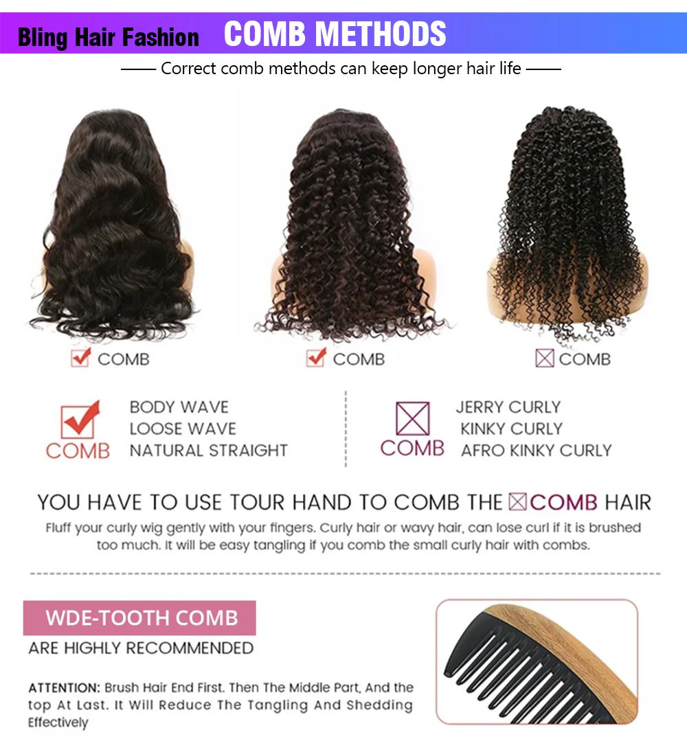 Bling Hair Deep Wave Wig 13x6 HD Lace Frontal Wigs Brazilian Deep Wave Curly Human Hair Wigs For Black Women Preplucked SpringStatements