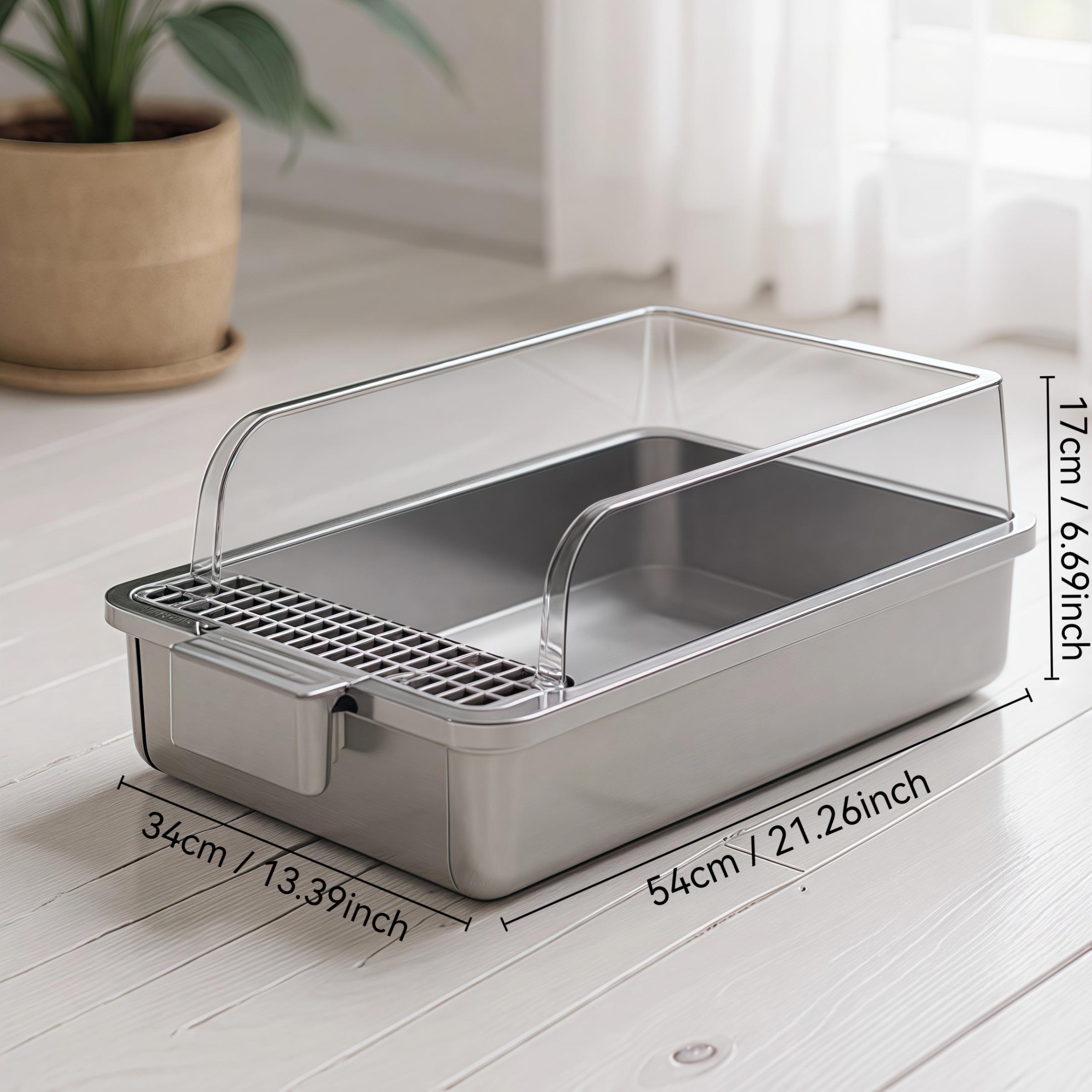 Large Sifting Cat Litter Box with Odor Lock, Privacy Lid & High Spill-Proof Walls, Smooth Surface Easy Clean, Suitable for All Cat Ages