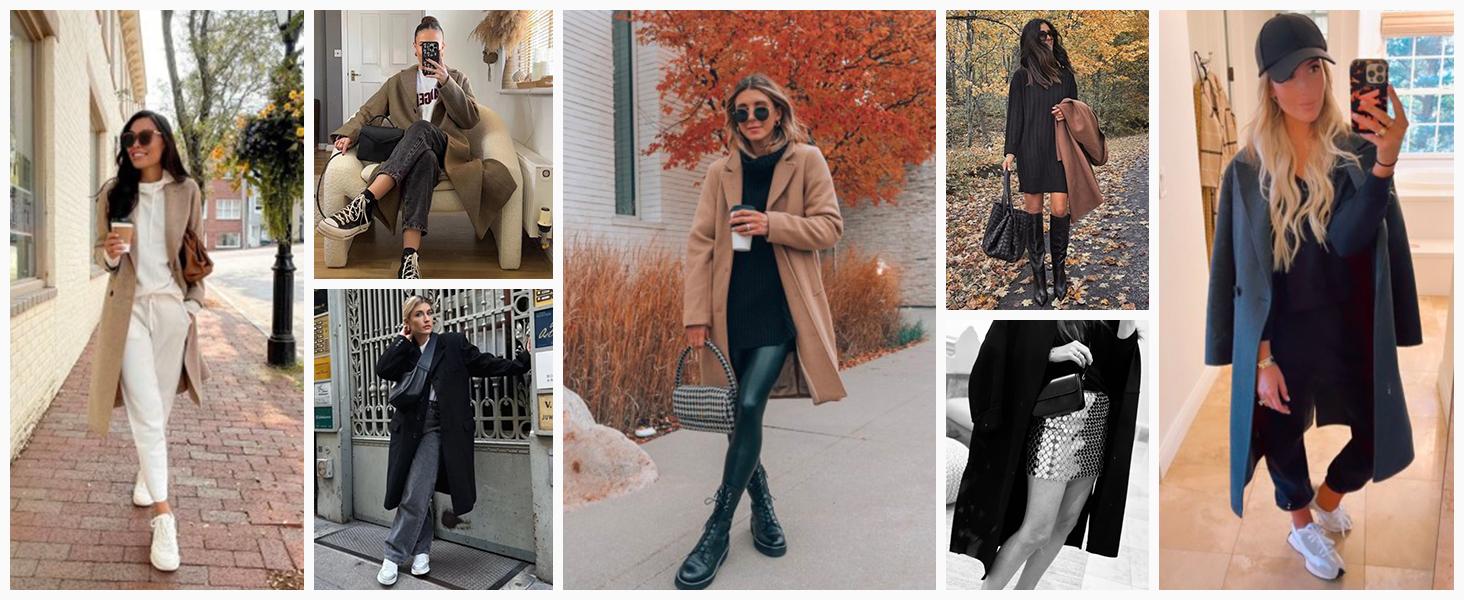 SCUSTY Women's Winter Notch Lapel Double Breasted Wool Blend Mid Long Pea Trench Coat with Two Side Pockets SCUSTY Women's Winter Notch Lapel Double Breasted Wool Blend Mid Long Pea Trench Coat with Two Side Pockets