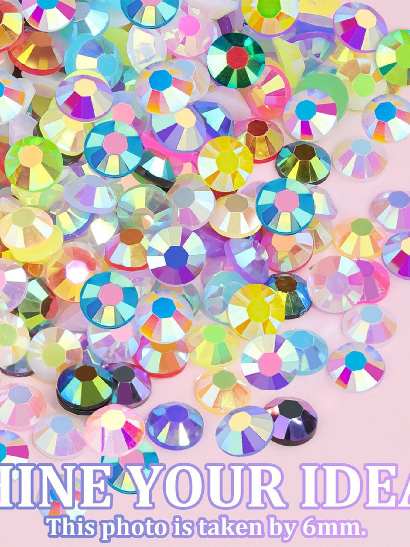 15pcs Resin Rhinestones, 3mm Ab Color Flat Back Jelly Water Drills, DIY Jewelry Making, Nail Art, Phone Decoration Accessories