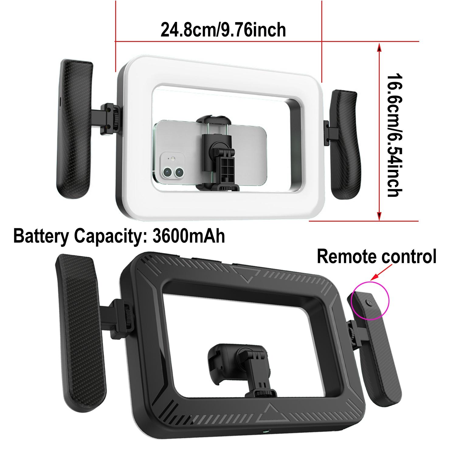 Handheld Multifunctional Circular Fill Light with Handle, Built in Wireless Remote Control, 3600mah Rechargeable Battery, Three Color Temperatures, Portable Selfie Lamp, Phone Accessories, Gift