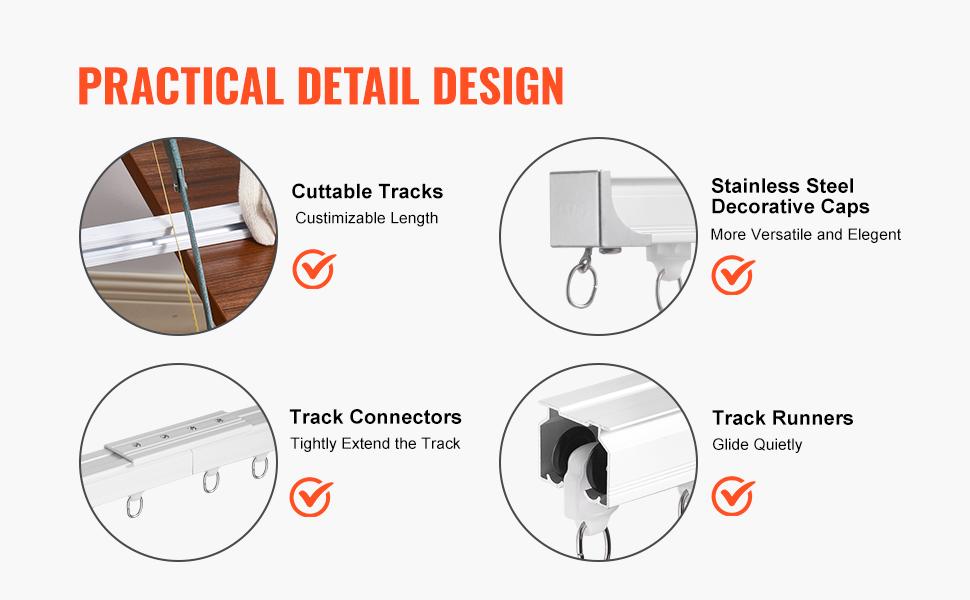 VEVOR Ceiling Curtain Track Set, 11.8 FT/3.6 Meter, Sliding Ceiling Track System for Curtains, Room Divider Curtain Track Ceiling/Wall Mountedfor Living Room Bedroom with Hooks and Hardware, White VEVOR Ceiling Curtain Track Set, 11.8 FT/3.6 Meter, Sliding Ceiling Track System for Curtains, Room Divider Curtain Track Ceiling/Wall Mountedfor Living Room Bedroom with Hooks and Hardware, White