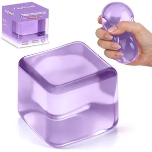 Oversized Dense Gel Stress Cube (2.55") - Anxiety Relief Fidget Toy - Larger, Firmer, Slow-Rise - Dual-Reinforced Leak-Proof Design - Premium Sensory Gift for Adults & Teens