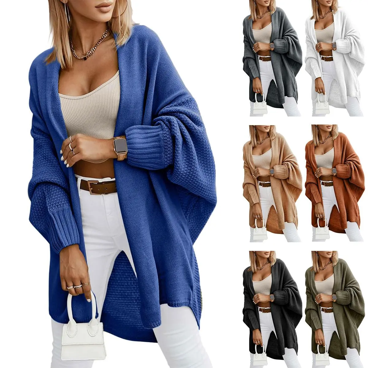 Imily Bela Women's Fall Cardigans 2026 Trendy Open Front Batwing Sleeve Knit Oversized Long Cardigan Sweaters