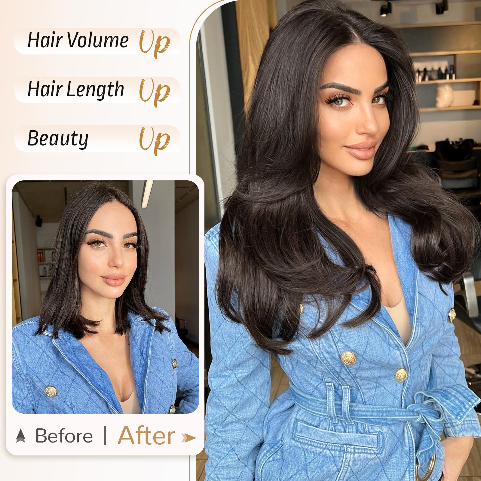 [AISI HAIR]Hair Topper Clip 24inch 3D 360° Cover Hair Toppers for Women with Thinning Hair Easy to Wear Fluffy Toppers Hair Pieces for Women with 3 anti-slip clips Many Colors