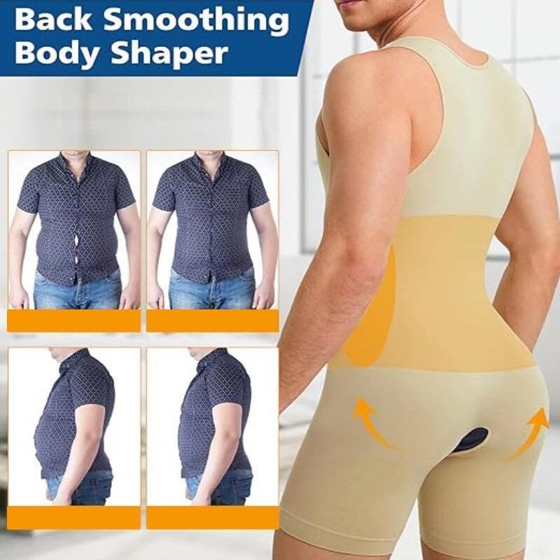 Tummy Control Bodysuit for Men, Compression Bodysuit, Sleeveless Body Shaper Underwear Seamless Abdominal Compression Bodysuit