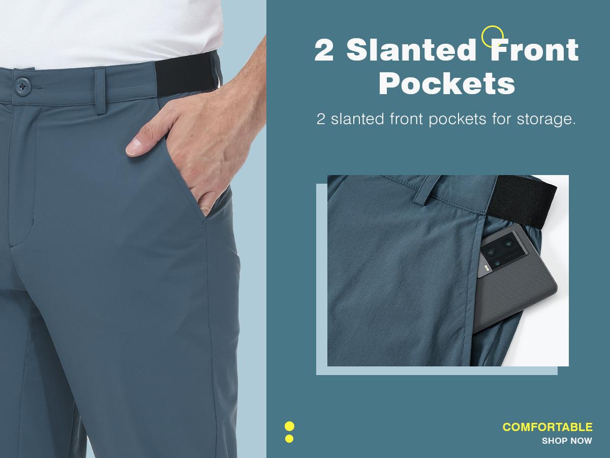 GOPUNE Mens Fashion 4-Way Stretch Golf Pants Lightweight Quick-Dry Casual Work Pant with 3 Pockets Menswear Trouser #SpringFresh