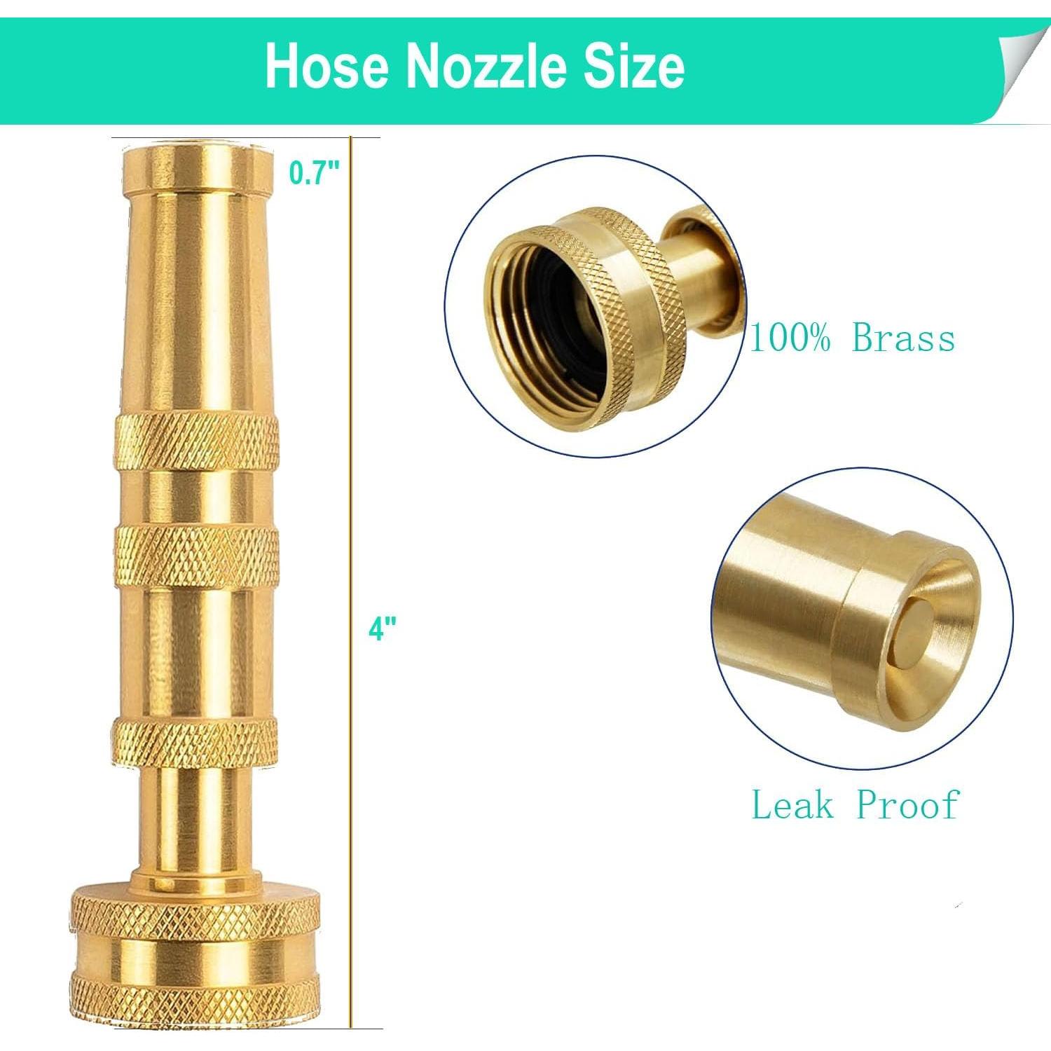 Garden Hose Nozzle, Solid Brass Heavy Duty Adjustable Twist Hose Nozzle, High Water Hose Sprayer Nozzle, 2 Pack | Heavy Duty, Adjustable Twist, High Water Sprayer Garden Hose Nozzle, Solid Brass Heavy Duty Adjustable Twist Hose Nozzle, High Water Hose Sprayer Nozzle, 2 Pack | Heavy Duty, Adjustable Twist, High Water Sprayer