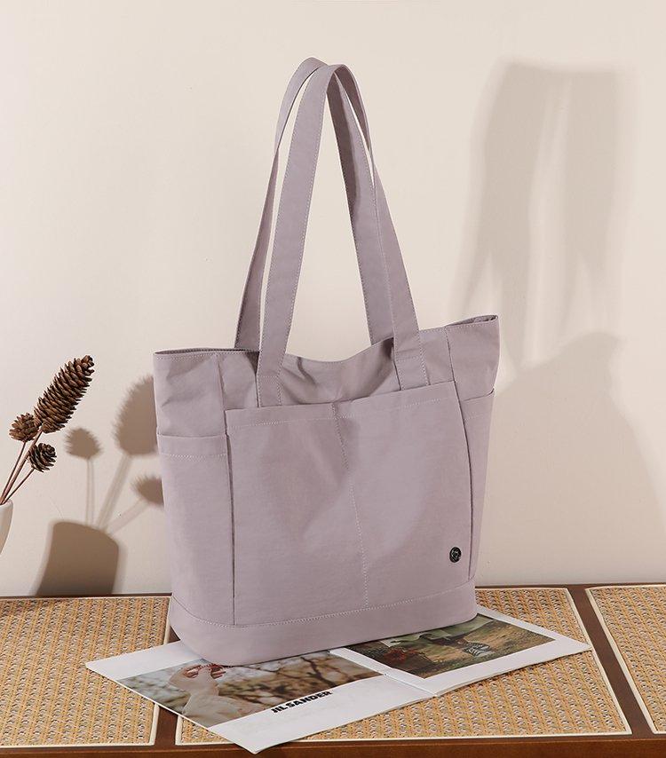 Minimalist Light Large Capacity Tote Bag, Waterproof Nylon Commuter Shoulder Bag, Multi-Pocket Laptop Backpack, Ultra-Lightweight