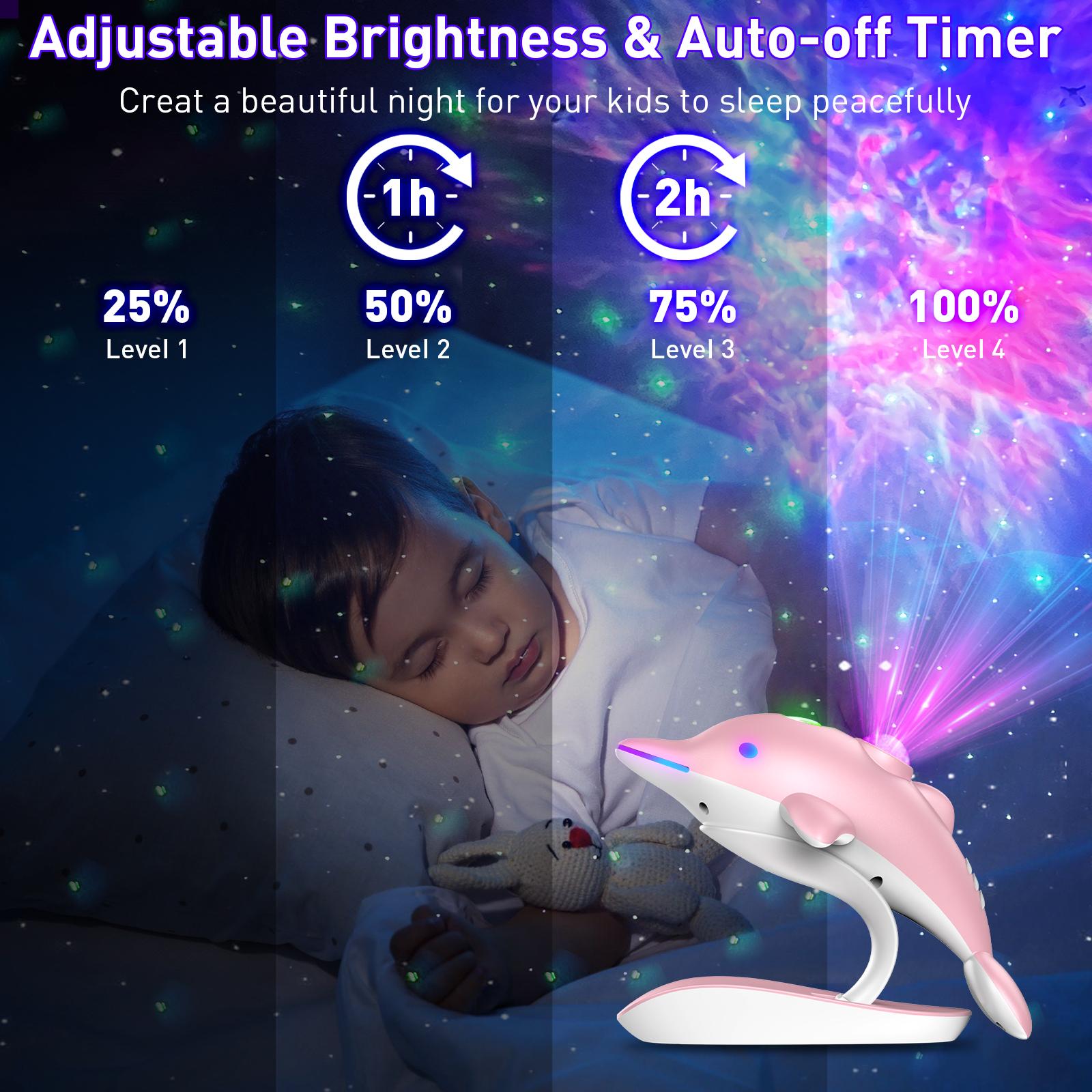 Dolphin Galaxy Projector Light, Night Light, Nebula Ceiling LED Light Strip with Timer and Remote Control, a perfect gift for birthday, Halloween, Christmas