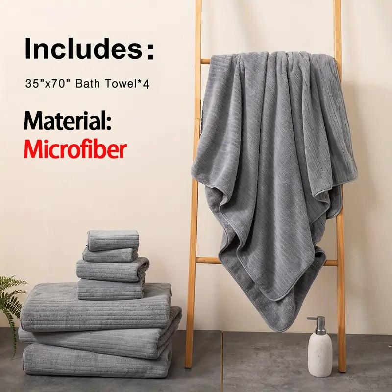 Extra-Large Bath Towel Set, 35 x 70-Inch Microfiber Quick-Dry XL Towels, Soft Reusable Premium Bath Towels for Home and Hotel Use, Bathroom Towel Set