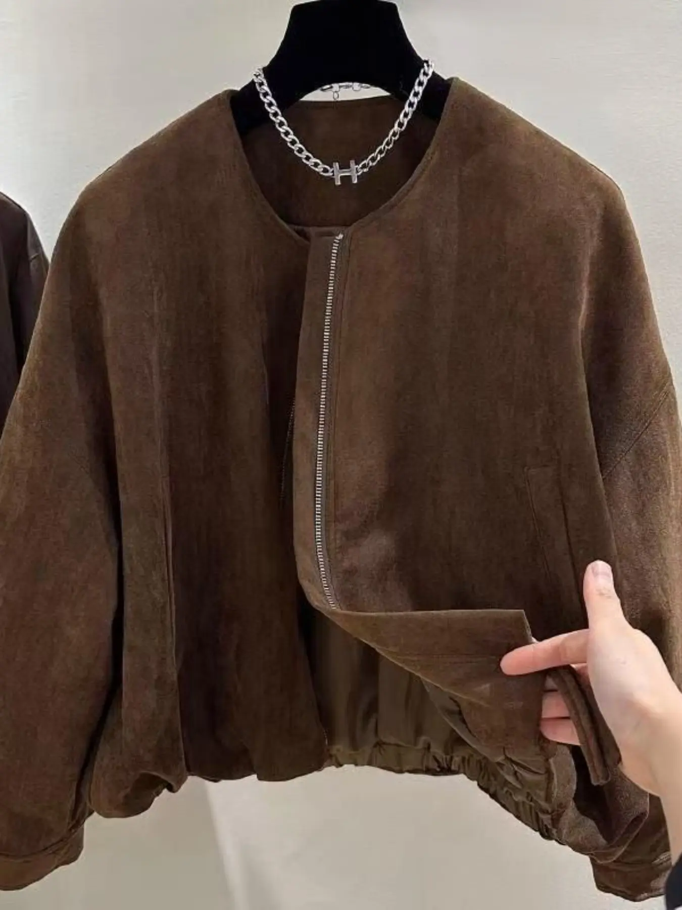 Meadow Short Sleeve Imitation Deer Skin Velvet Coat for Women, Spring & Fall American Retro Loose Fit Slimming Lazy Jacket