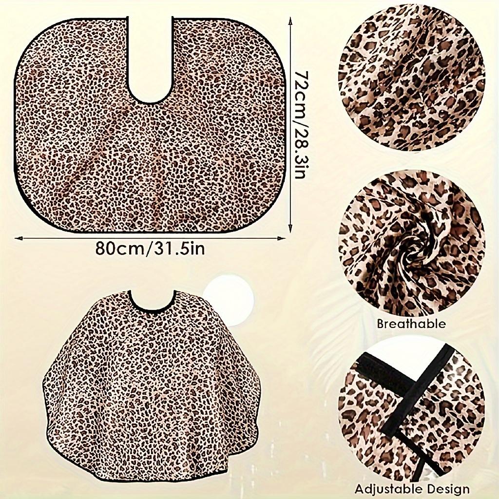 Leopard-print hairdressing shawl, adjustable neckband short salon shawl, suitable for makeup artists, professional stylists, and customers for hairdressing, festival salon accessory | elegant hairdressing shawl | high-quality fabric, hairdressing shawl