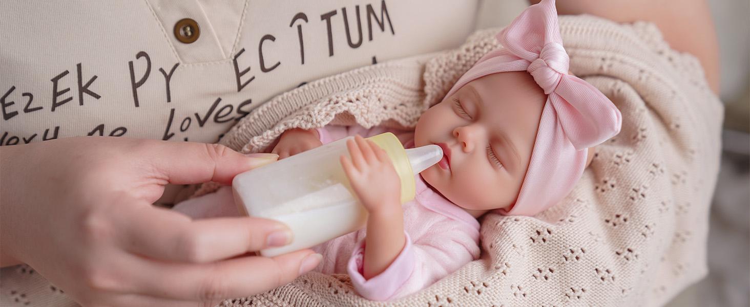 BABESIDE 12/17/20 Inch Lifelike Reborn Baby Dolls Soft Full Body, Realistic Baby Doll Sweet Sleeping Soft Vinyl Real Life Baby Dolls Cute Girl with Toy Accessories Gift Set for Kids Age 3+