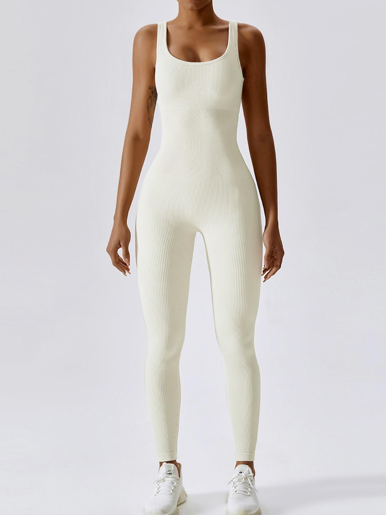 Women's Fitted Knit Jumpsuit for Layering or Outerwear, Comfortable Spring/summer Activewear Set, Versatile Fashion for Daily Wear, Casual Jumpsuits