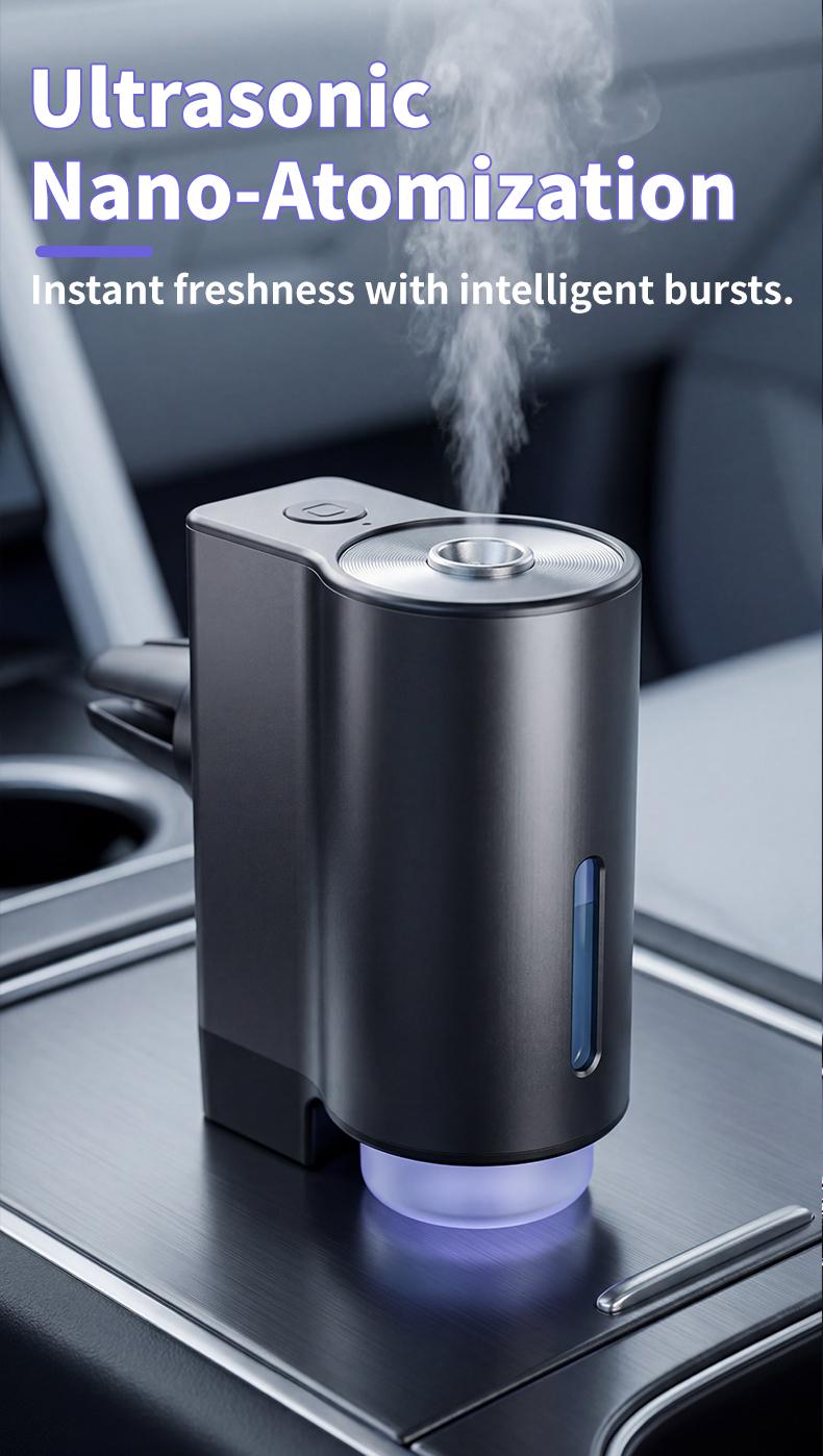 Intelligent car aroma diffuser, air freshener dispenser, Car Diffusers for Essential Oils, car air freshener, Car fragrance, automatic spray, three adjustable modes, aromatic Para Carro 3-piece essential oil set, festival gift, birthday gift