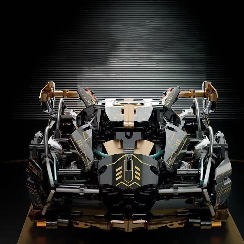 V12 Racing Car Building Blocks Set, Interlocking Stackable Puzzle Toy, Perfect Gift for Car Enthusiasts, Holiday Surprise Present