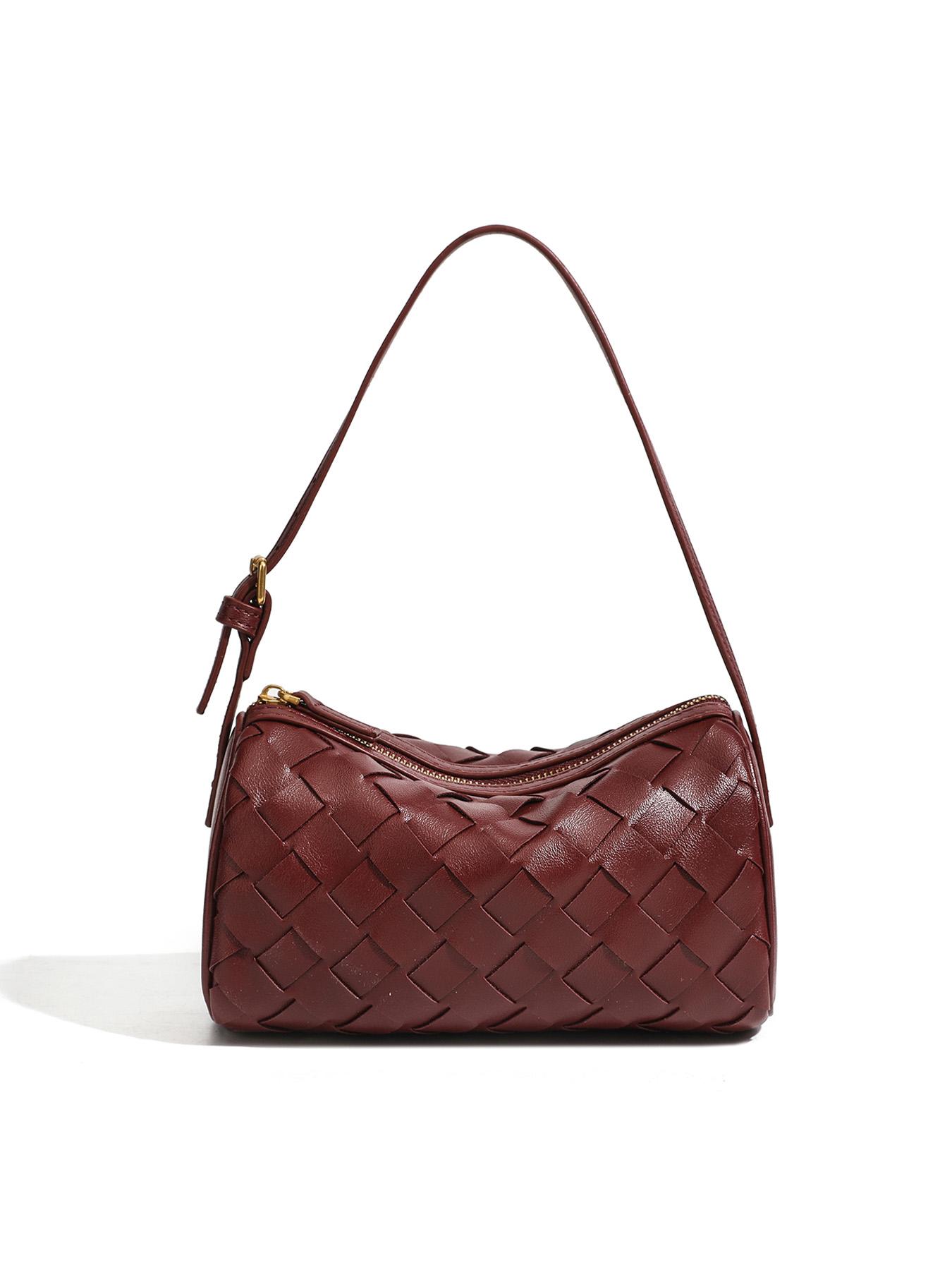 Lazy Person Underarm Bag, Patchwork Woven Small Square Bag, Versatile and Bright, Unique Luxury Underarm Shoulder Bag, Simple Crossbody Handbag