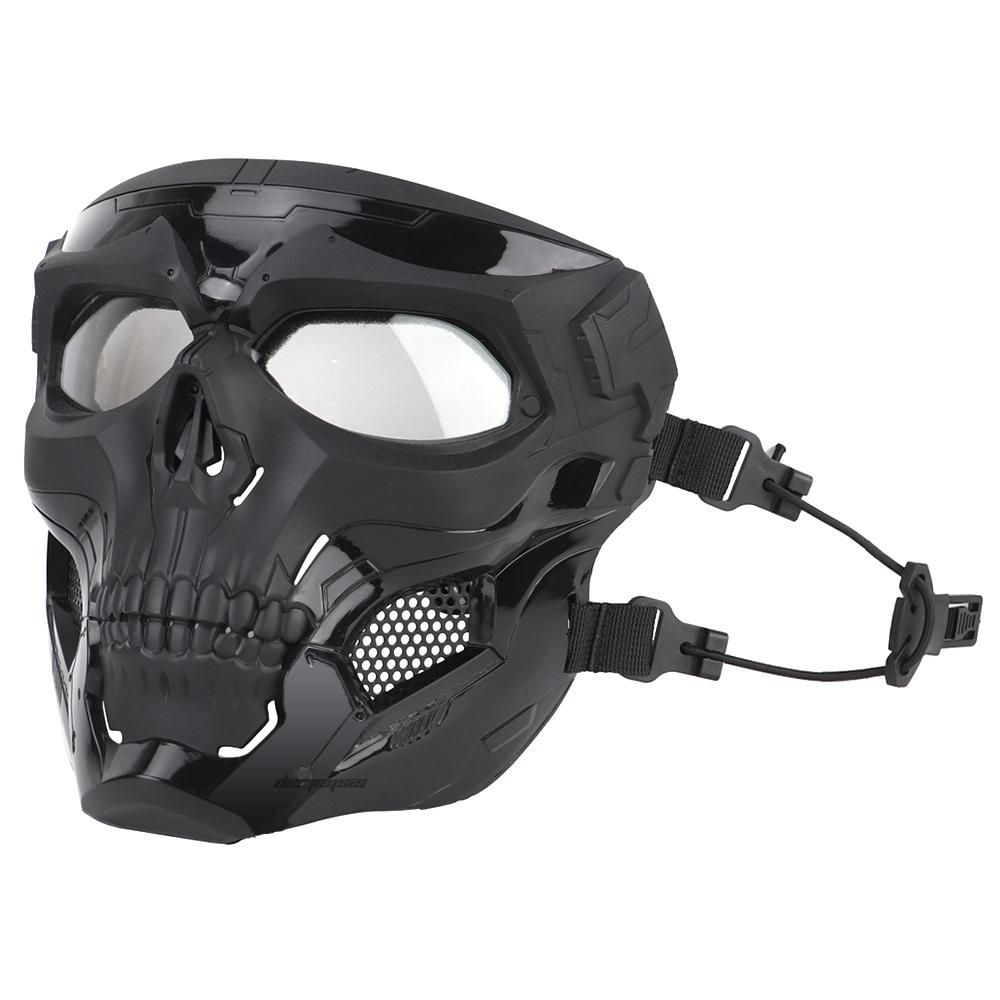 Outdoor Skull Tactical Mask, Helmet wear or Head wear Dual Mode, Halloween Party Game Mask Compatible with Fast Helmet