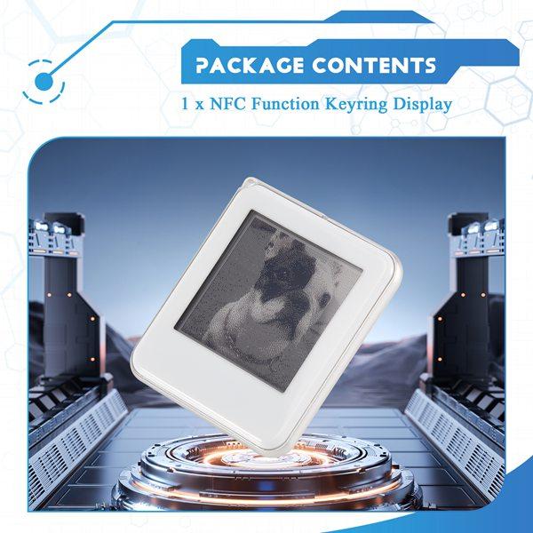 Wireless NFC-Powered Ink Screen Keychain, 1.54-Inch 3-Color Square Screen, Wireless Image Transfer Photo Display (Phone & Electronics Camera Accessory)