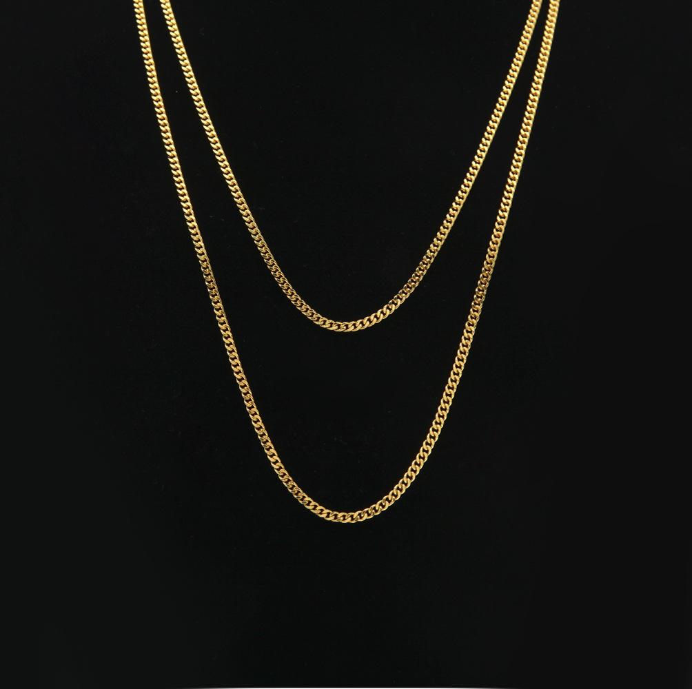 Personalized best-selling hip-hop necklace - golden electroplated Miami Cuban chain for men
