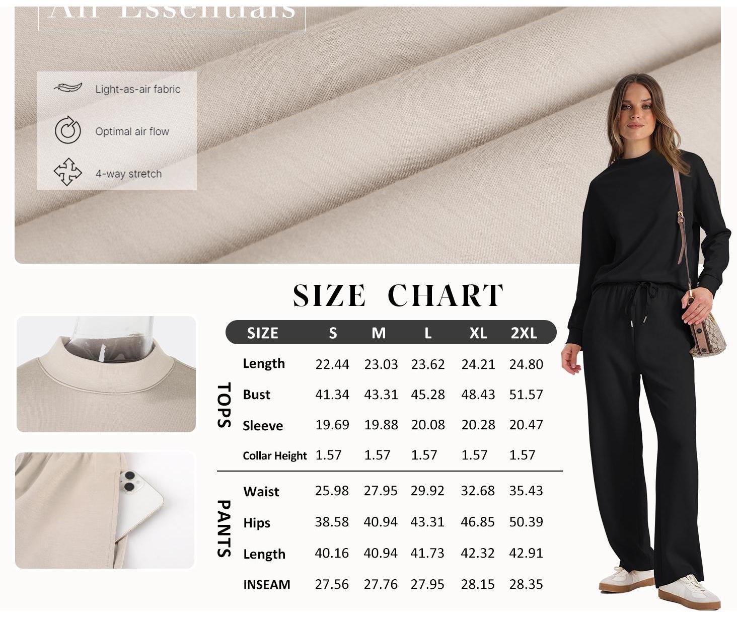 OFEEFAN Two Piece Sets for Women Fall Outfits Lounge Sets Mock Neck Tops Wide Leg Pants Vacation Travel Airport Outfits Casual Long Sleeve SpringStatements OFEEFAN Two Piece Sets for Women Fall Outfits Lounge Sets Mock Neck Tops Wide Leg Pants Vacation Travel Airport Outfits Casual Long Sleeve SpringStatements
