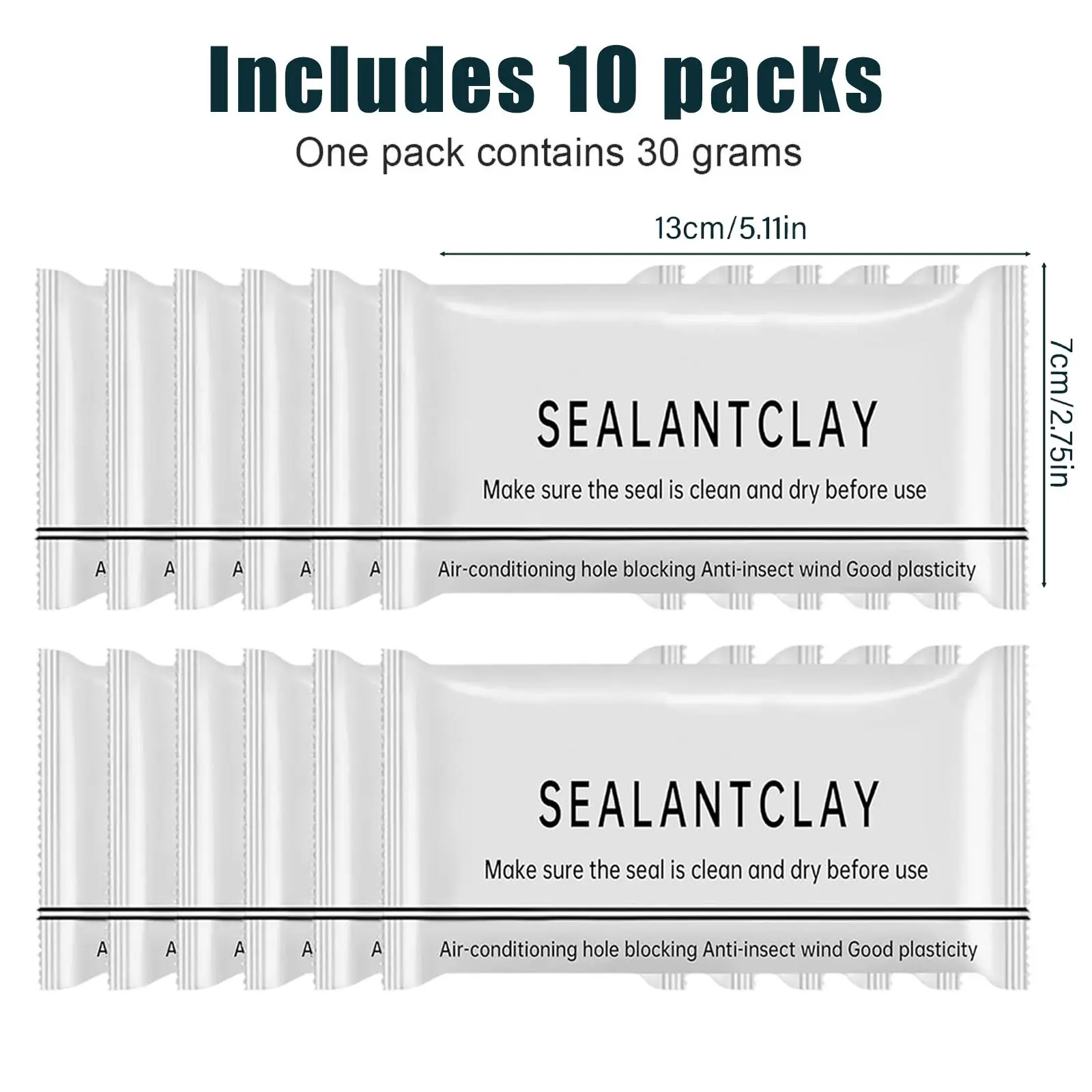 10/20PCS Eco-Friendly Sticky Sealant Clay, Quick Curing & Strong Adhesion, Waterproof Oil-Resistant Pest Control Sealant for Air Conditioner Holes Wall Cracks Pipes