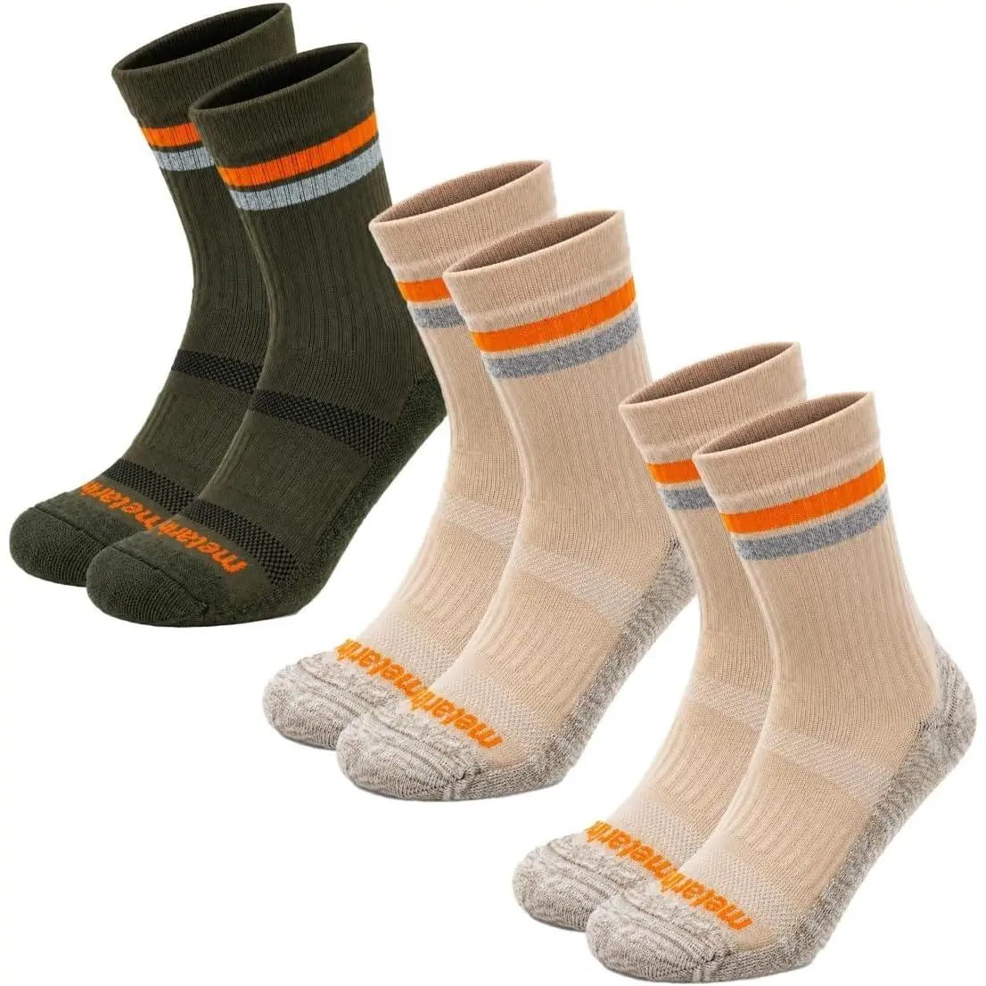 Merino Wool Compression Socks, Thermal Cushioned Hiking Running Socks| Merino Wool Socks, Breathable Support Warm Soft Socks for Men Women Outdoor Winter Sports Walking Cycling, 3 Pairs