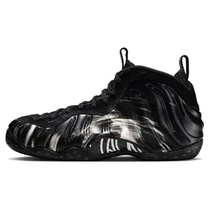 Nike Foamposite One Black and White Mid-Top Retro Basketball Shoes for Men Verifiable, with credentials and supporting global authentication