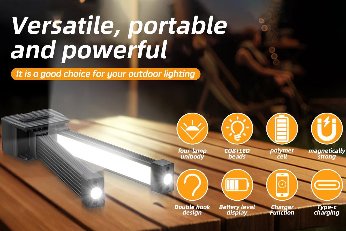 Fitness Selfie Light, Posing Light | 7 Speed Dimmer | Magnetic Base Work Light and 180° Folding Hook | USB Rechargeable,Led lights bedroom survival supply Dimmable Studio Video Lighting survival supplies